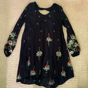 Black dress with colorful print